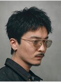 メンズシースルーマッシュニュアンスパーマシャドウパーマテテ風