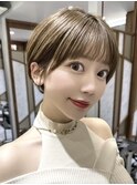 大人可愛い20代30代40代小顔◎マッシュショートボブ白髪ぼかし