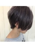 前下がりショート×シルバーパープル■