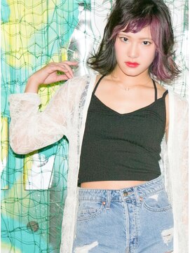 テイルウインド(Tailwind) インナーカラーバイオレットボルドー×個性的なブリーチカラー