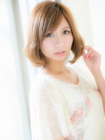 ブルー(BLUE)&nbsp;*CUORE水戸*…斜めバングのくせ毛風前下がり大人ボブb