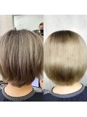 ブリーチ毛をジュエリーシステム×LULUTr×縮毛矯正で艶髪ボブ♪