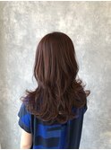 ロングレイヤー + ピンクブラウン