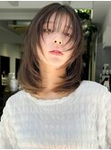 レイヤーボブワンカール姫カットシアーカラーセミディ