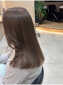 ブラウンカラーミルクティーベージュブリーチなしダブルカラー