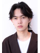 ハバナ 渋谷(HAVANA)&nbsp;メンズ波巻きセンターパート韓国風黒髪ツーブロックマッシュ