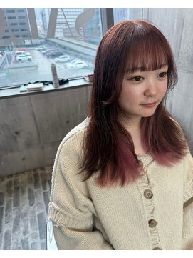 ヘアーサロン 6(hair salon) ペールピンクインナー×フェイスレイヤー
