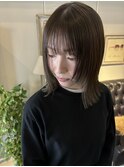 オリーブベージュ/ウルフ/レイヤー/福岡天神大名美容室