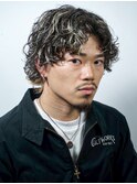 大人スパイラルパーマ＋メッシュ