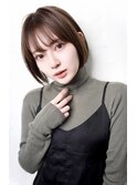 切りっぱなしボブ/酸性ストレート美髪/髪質改善/前下がりボブ