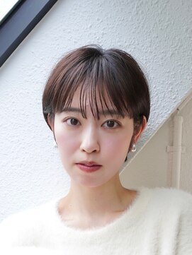 前髪長め大人小顔ショート30代40代50代　藤沢