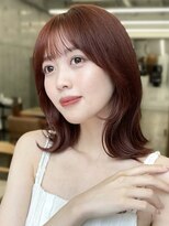 ガーデントウキョウ(GARDEN Tokyo) ミディアムヘア/オレンジブラウン/前髪カット