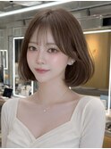 イメチェンヘアスタイルボブ前髪ピンクベージュレイヤー博多福岡