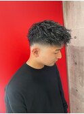 ツイストメッシュ×フェード｜ツイストパーマ×ハイライト