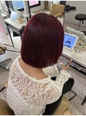 レッドカラー ブリーチカラー