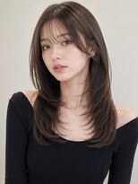 キャパ セントラル 天神 大名店(CAPA central)&nbsp;韓国ヘア レイヤーカット 髪質改善 顔周り オリーブベージュ