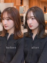 ヴィヴィッド オモテサンドウ(ViViD omotesando)&nbsp;重ためミディアムレイヤー/赤み消しオリーブグレージュカラー