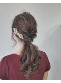 【Neolive　cino登戸】結婚式　ラフポニーテール風アレンジ