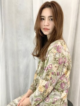 エムスラッシュ たまプラーザ(M.SLASH) ◆くすみカラーオリーブベージュ/センターパート/たまプラーザz1