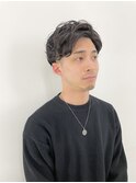 メンズのアップバンクなパーマスタイル