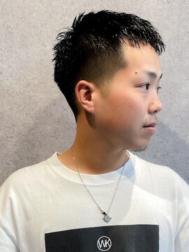 フジヤマバーバーショップ アジト(FUJIYAMA BARBER SHOP ajito) クロップフェード刈り上げ×メンズ×ショート【田中美旺】