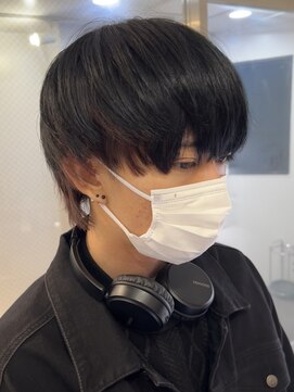 バイフィフス 原宿/表参道(by fifth) 韓国メンズハイトーンカラーボルドーメンズインナーカラー赤