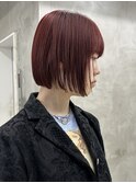 大人ボブ大人ショートボブ切りっぱなしボブ前髪あり前下がりボブ