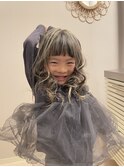 ケアブリーチハイライトミルクティーベージュ子供ヘアキッズヘア