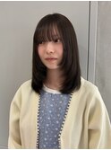 【YOKE】オリーブブラウンアッシュベージュレイヤーロング顔周り