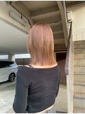 大人シアーベージュミニウルフボブミディアムレイヤー