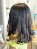 ロングスタイル、インナーカラー