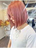 【町田/Luxo by Afinar】ワンレンボブピンクベージュ