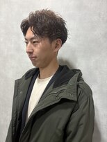 メンズサロン ルレイル(Men’s salon REIR)&nbsp;強めスパイラルパーマ×無造作センターパート