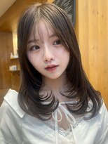 バイオレット 表参道店(Violet) 前髪顔周りカットミディアムレイヤーハッシュカットブラウン