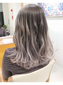 アッシュグレージュグラデーションカラー!ロング 3Dカラーモード