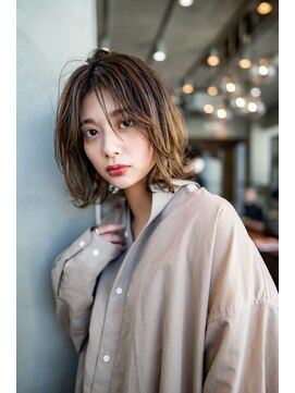 オースティン 門前仲町(AUSTIN) 大人かわいい前髪セシルカットココアブラウンフリンジウェーブ