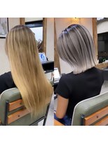 サニー 渋谷(SUNNY)&nbsp;ばっさりバレイヤージュ、グレージュカラー、ハイライト、