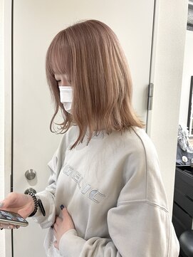 ロンドプロフィール 浦和(Lond profil) ブリーチダブルカラー ピンクベージュ