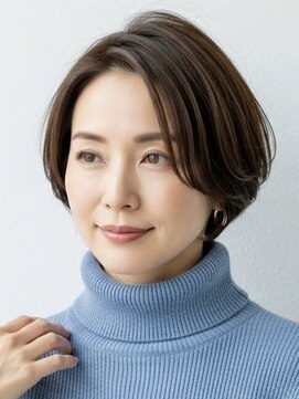 白髪ぼかしカラー白髪ぼかしハイライト大人ショート30、40、50代