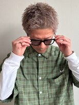 メンズサロンオー 宮崎(Men's salon O.)&nbsp;ブリーチ スパイキーショート 眉毛カット バーバー