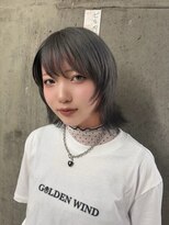 アジリ(agili) デザインカラー/ボブウルフ/個性派/グレーカラー/裾カラー