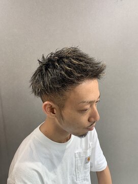 メンズ ラピス(Men's Lapis) 潮焼けハイライトウェーブバング