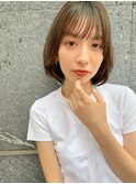 大人かわいい切りっぱなしワンカール小顔ボブ