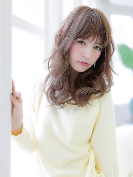 ラックスビー エメ 豊橋店(LUXBE aimer) ミントブラウン・外ハネMIXミディアム