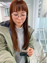 ヌード(nude)&nbsp;nude仲井【ワイドバング】重めロング【オレンジベージュ】