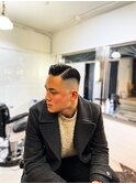 フェードカットかき上げ福岡バーバーサイドグラデーションa3