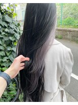 ホワイトグレー/インナーカラー/ラベンダーグレージュ