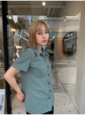 外ハネボブミディアム×ニュアンスカラー_20代30代