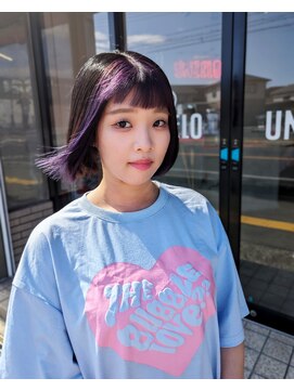 アンゼロ(UNZELO) パープル＋前下がりボブ＋α