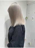 【ブリーチカラー】透明感ホワイトミルクティーカラー/ボブ